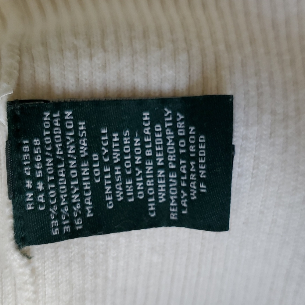 Ralph Lauren turtle neck soft vanilla cotton long sleeve - Picture 4 of 4